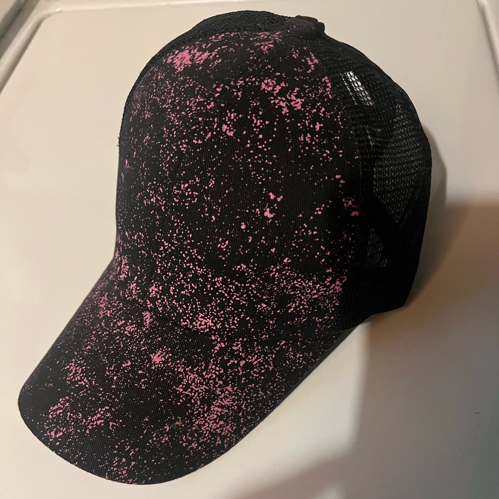 Black and Pink Splatter Trucker Hat